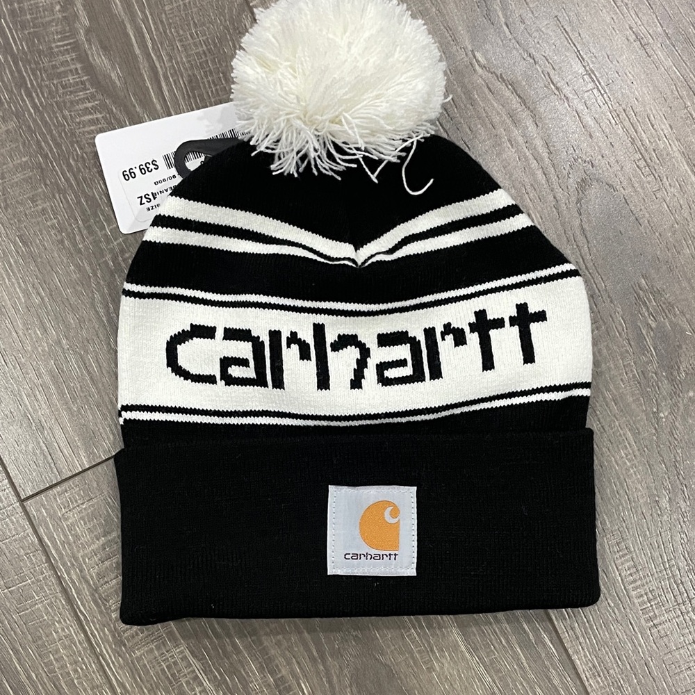 Carhartt Black & White Pom Beanie-unisex